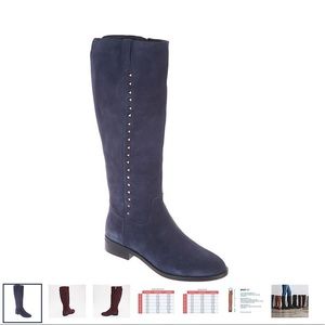 Marc Fisher Secrit Tall Boots Navy Suede 7.5